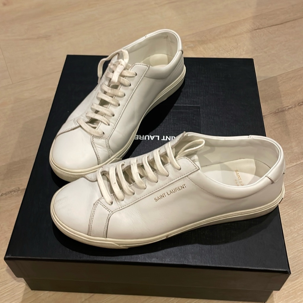 Saint Laurent White Leather Low-Top Sneakers